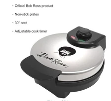 Bob Ross Waffle Maker ~ Waffle Iron With Box ~ Uncanny Brands