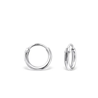 Winzige Creolen - 8 mm - 925 Silber Ohrringe Kinder Damen Kreolen Geschenk neu - Bild 1 von 2