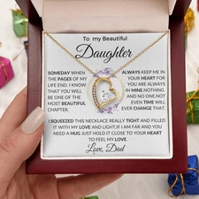 To My Daughter Necklace, Gift for Daughter from Dad, Daughter Father Necklace