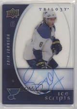 2008-09 Upper Deck Trilogy Ice Scripts Erik Johnson #IS-EJ Auto 0bd