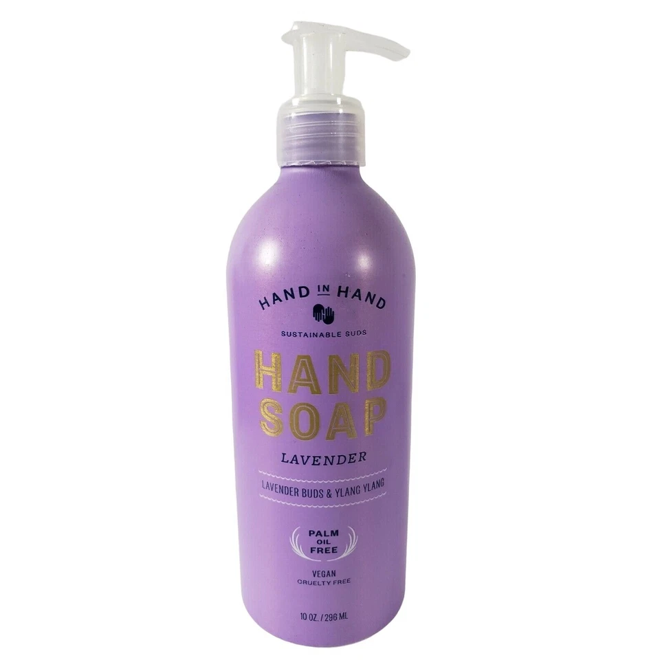 Jabón de manos vegano lavanda mano a mano sin aceite de palma 10 oz sostenible Foto 2 de 4