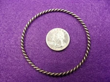 EXCELLENT LADIES STERLING SILVER BANGLE WITH SOLID TWIST DESIGN, 2 5/8" DIAMETER