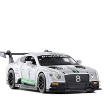 1:32 Bentley Continental GT3 Modelo Coche Diecast Vehículo de Juguete para Niños Niños Gris