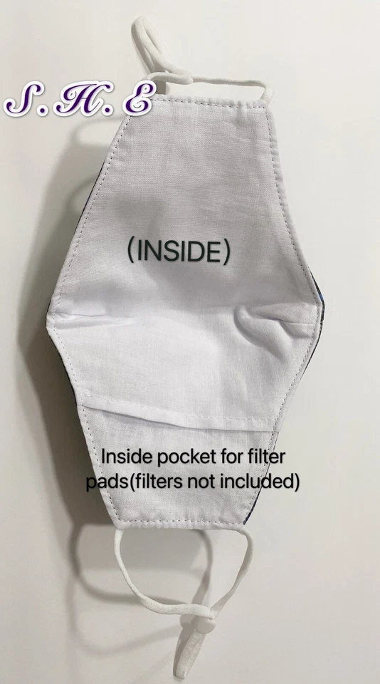 3PCS 3 Layers Face Cloth Mask Reusable Washable Adjustable With 3pc PM2.5 Filter - Image 3 of 4