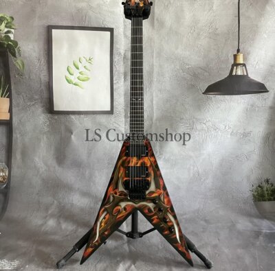 Custom BC Kerry King Signature KKV Electric Guitar Flame FG2 Active Floyd Rose