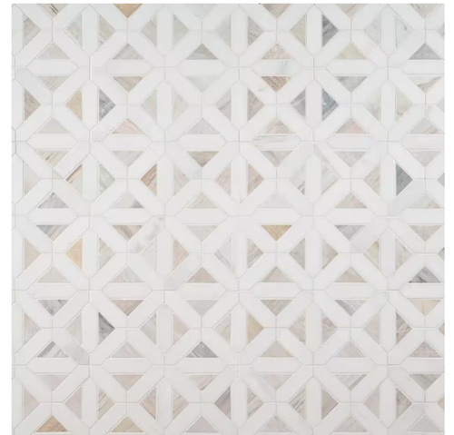 MSI Angora Geometric Pattern 12" x 12" Polished MarbleMosaic Tile(10 sq ft/Case) - Picture 11 of 15