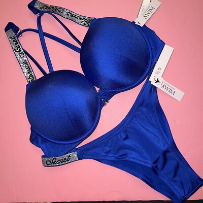 Victoria's Secret 34DD,36B,36C,36DD,38D,38DD BOMBSHELL BIKINI BLUE