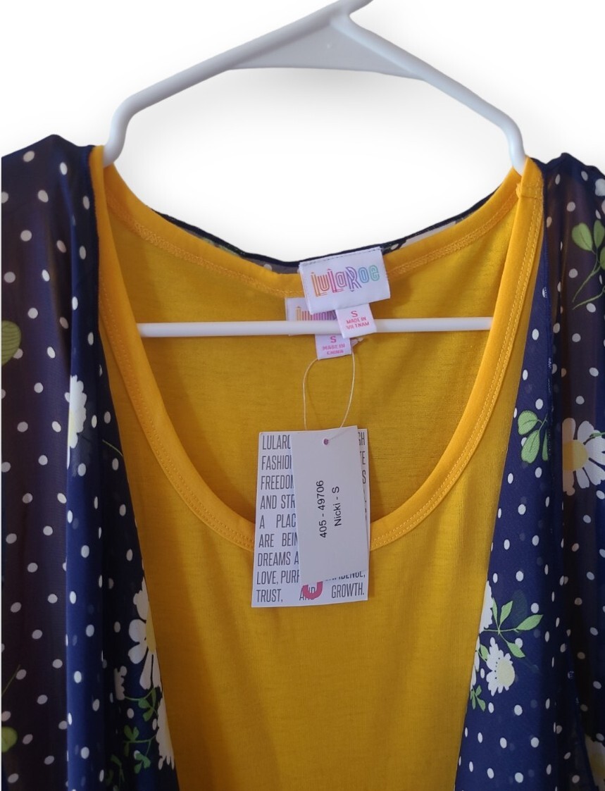 3セット Lularoe Solid Sunshine Yellow Nicki Dress & Daisy Dots Shirley