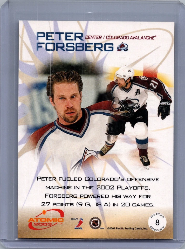 2002-03 Atomic Cold Fusion #8 Peter Forsberg - Image 2 of 2