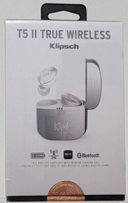 Klipsch T5 II True Wireless Bluetooth 5.0 Earbuds Waterproof Earphones Silver