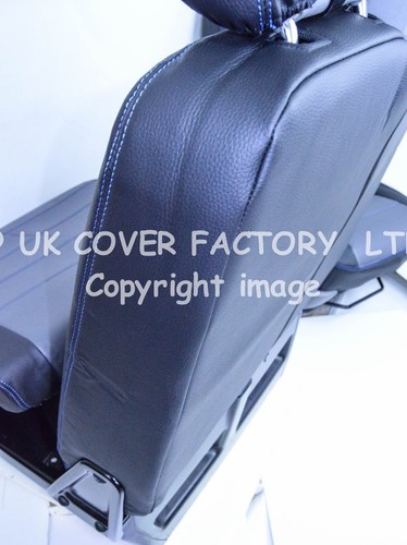 FORD TRANSIT 2001-2012 Van Seat Cover Grey n Black leatherette 120GYBK-BU - Picture 7 of 9