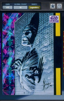56cc HAN IN CARBONITE CHROME GALAXY 2021 PURPLE LEGENDARY Star Wars Card Trader