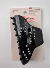 Primp Claw Clip With Stones Scunci Black Classy ￼