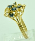 1.05 ct 14k Yellow Gold Laies Natural Pear Blue Sapphire Diamond Ring Cocktail  — photo 4