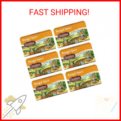 Celestial Seasonings Bengal Spice Herbal Tea, Caffeine Free, 20 Tea Bags Box, (P