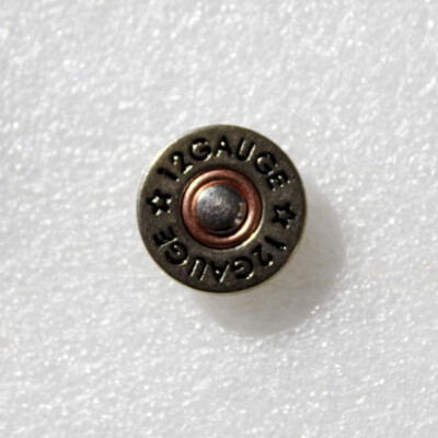 Shotgun 12 Gauge Bullet Patrone Fake Druckknopf Knopf Druckknopfoberteil Snap
