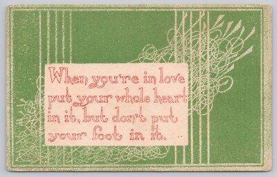Motto / Saying Postcard Walter Wellman: When You're In Love Put Your Whole Heart