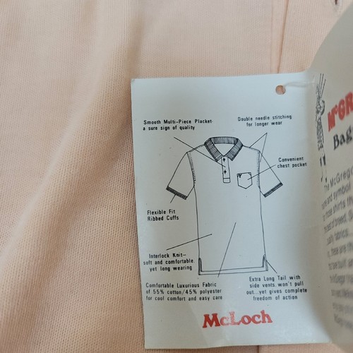 McGregor Bagpiper Cotton Solid Shirt Peach Men's L - Picture 8 of 9