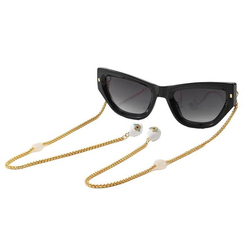 Loom&Pearl Armless Chain Temple Sunglasses NonSlip Holds on Ears with
