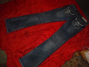 Rock Revival Jeans Slim Boot Rhinestone Bling Flap Pockets Ava Womens  29