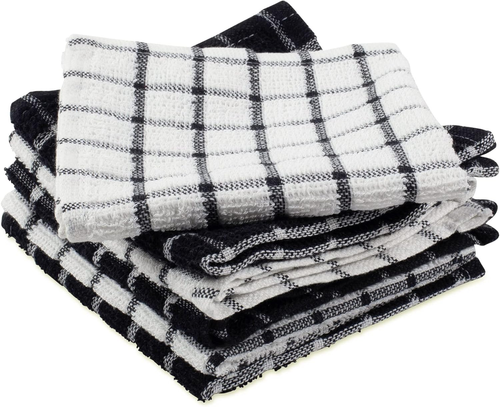 Basic Terry Collection Fensterscheiben-Geschirrtuch-Set, 12 x 12, schwarz, 6-teilig - Bild 2 von 12