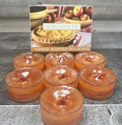 Yankee Candle MOM'S APPLE PIE Tealight Candles RETIRED - 7 Tea lights - Open Box - Image 1 of 4