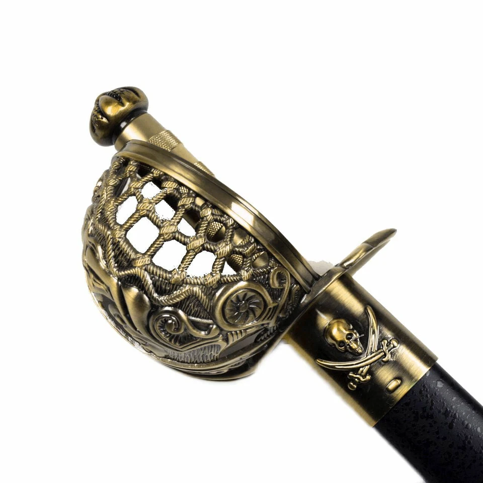 Espada pirata de metal de 28" con cesta de sirena disfraz de pirata festival renacentista Foto 3 de 4