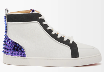 Christian Louboutin Mens Rantus Spikes 3 Flat White High Top