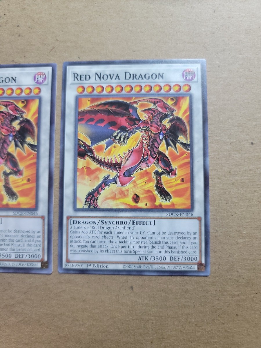 3x Red Nova Dragon - SDCK-EN046 - 1st Edition - YuGiOh-LP | eBay