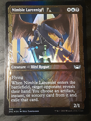 Nimble Larcenist Gilded FOIL , Streets of New Capenna , NM ,MTG, FREE SHIPPING