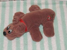 Vintage Tonka Pound Puppies Newborn Rumple Skins Brown Puppy Plush Stuffed 8"