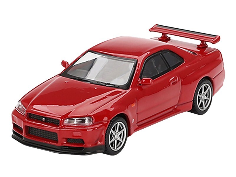 Nissan R34 Skyline GT-R ミニカー 1/64 RED PA NISSAN SKYLINE GT-R R34 V-SPEC RHD ACTIVE RED 1/64 DIECAST BY MINI