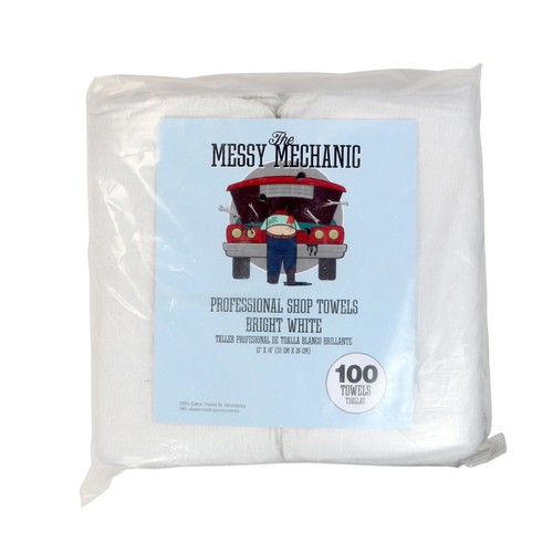 Bulk Lot of 100 White Shop Towels 12" x 14" Cleaning Rags Homes Cars Reusable - Picture 2 of 3