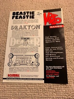 11- 8.5'' Beastie Feastie Drakton The Dealer arcade video game AD FLYER