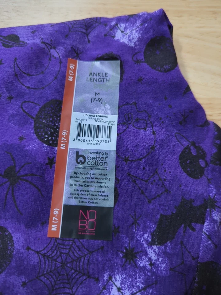 Leggings de tornozelo 2 por US$ 20 sem limites estampa de ícone roxo e crânio média (7-9) - Imagem 4 de 4