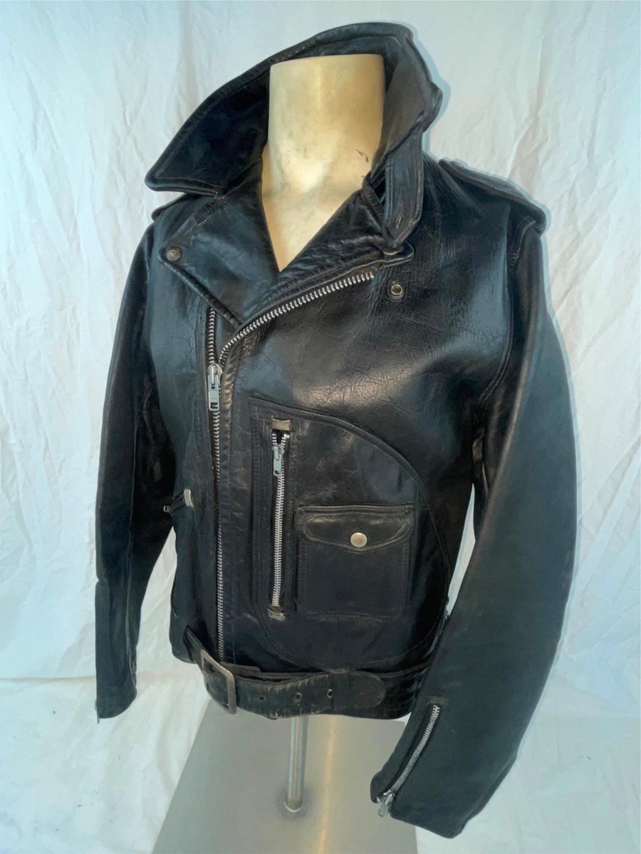 VTG 40S 50S M PLAID LINED BECK NORTHEASTER FLYING TOGS HORSEHIDE