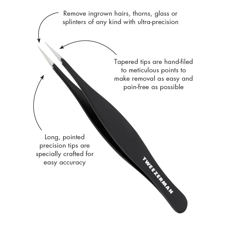 Tweezerman G.E.A.R. Ingrown Hair Splinter Tweeze (Black)  Set of 6 - Image 3 of 4