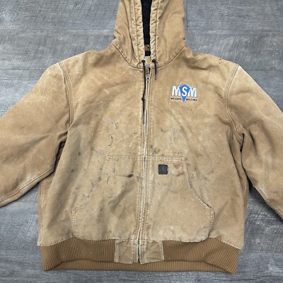 Carhartt J360 Brown Hooded Workwear Jacket Size XL | eBay