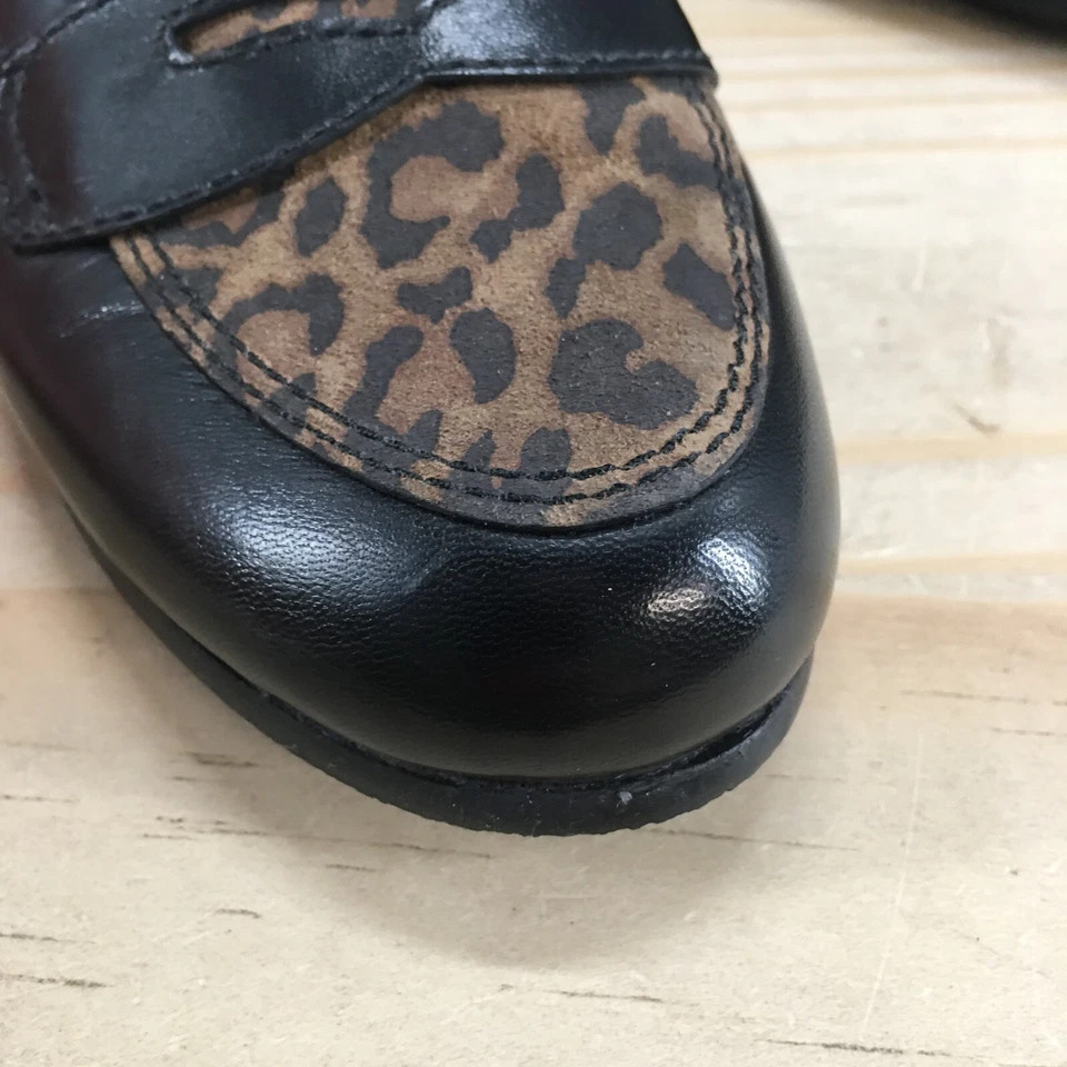 Munro Zapatos Mujer 5M Carrie Leopardo Penny Mocasín Cuero Cómodo Sin Cordones Negro Foto 4 de 4