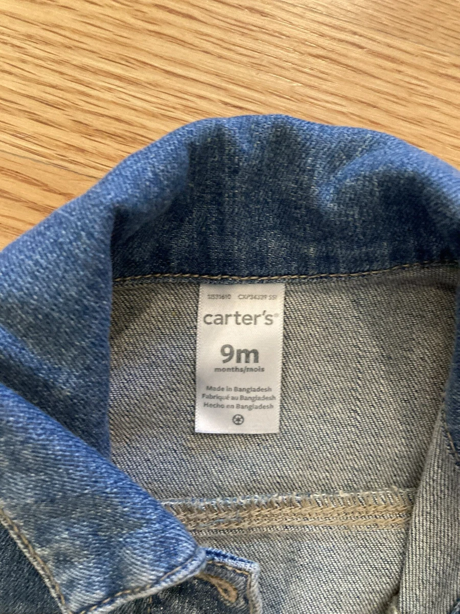 lot: baby girls carters 9m denim jacket and gold shoes | eBay