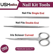 Manicure Pedicure Chiropody Nail File Scissors Podiatry Ingrown Nail Tools Set 3