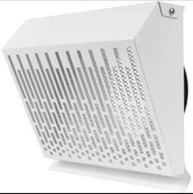 6'' Inch Exhaust Vent Cover with Rubber Gasket - White Galvanized Steel - Robu...
