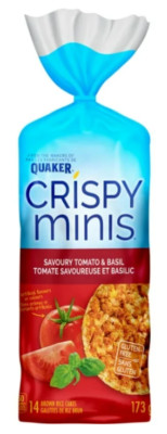 Quaker Crispy Minis Savoury Tomato & Basil Flavor Rice Cakes, 173g