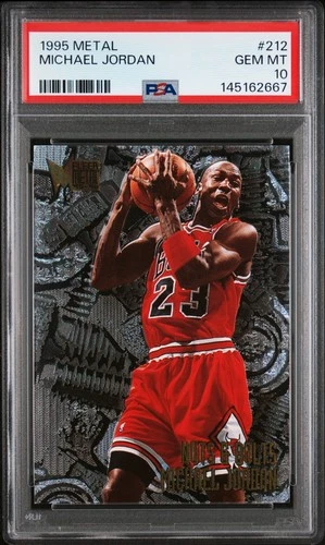 1995 FLEER METAL #212 MICHAEL JORDAN PSA 10