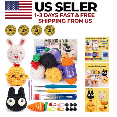 Beginner's Crochet Kit - Step-by-Step Video Tutorials for Animal Creations