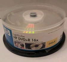 HP Lightscribe DVD+R 16x Speed, Partial Spindle, 24 Discs, Free Shipping