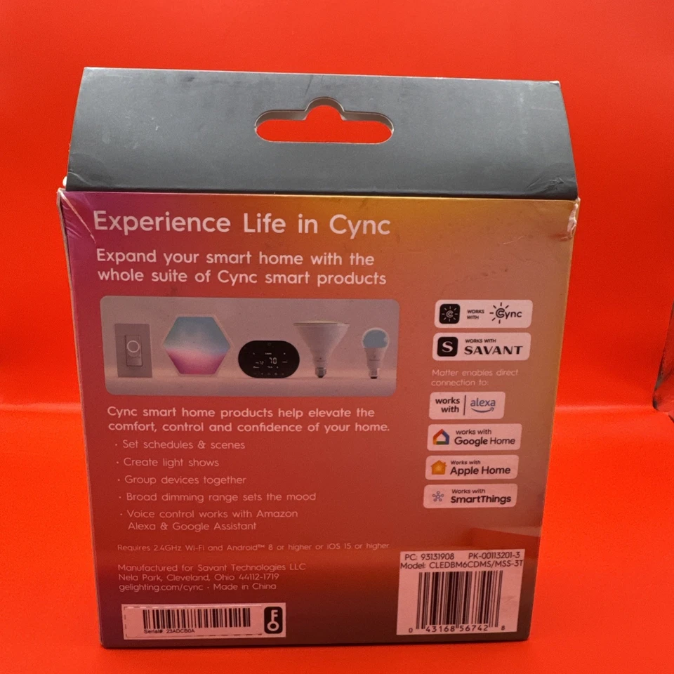 GE CYNC Smart Color Change Bulbs WiFi Compatible w Alexa & Google E12 Candelabra - Image 3 of 4