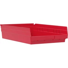 Akro-Mils Plastic Shelf Bin 6-5/8"W x 17-7/8"D x 4"H Red Lot of 12