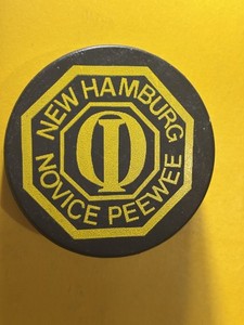 OLD VINTAGE HOCKEY PUCK - NEW HAMBURG NOVICE PEEWEE