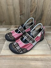 Keen Mary Jane II Harvest Fall Plaid Flat Shoes Women Size 9 Red Patchwork EUC